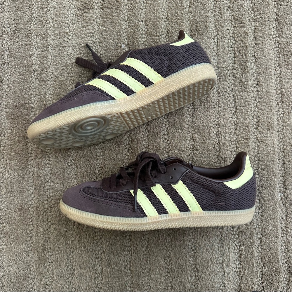Adidas women’s Dark Brown and Cream Sneakers